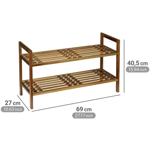 Wenko Stojalo za čevlje iz masivne akacije v naravni barvi 69x40,5x27 cm Fondi &amp;ndash; Slike