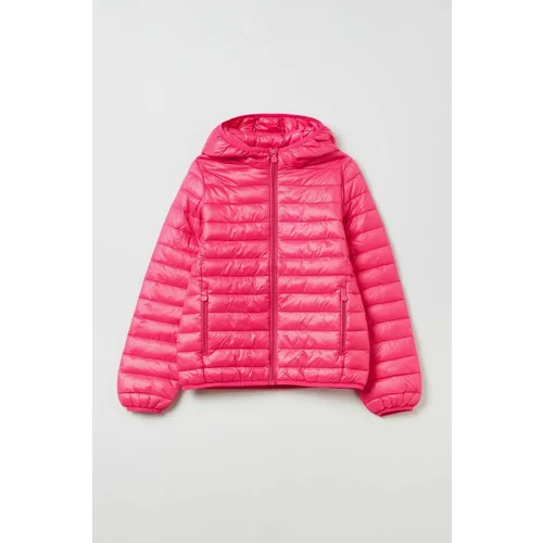 OVS Otroška jakna roza barva