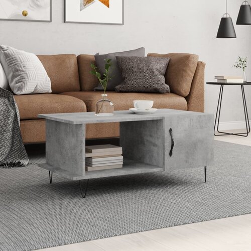 VidaXL Klubska mizica betonsko siva 90x50x40 cm konstruiran les Slike