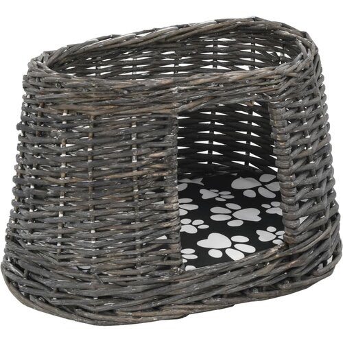  3-dijelni set ko&amp;scaron;ara za mačke s jastucima sivi 47x34x60 cm vrba Slike