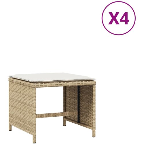 Maison Chic Vrtni stolčki - Vrtni stoli z blazinami 4 kosi bež 41x41x36 cm poli ratan JS1108, (21878303) Slike
