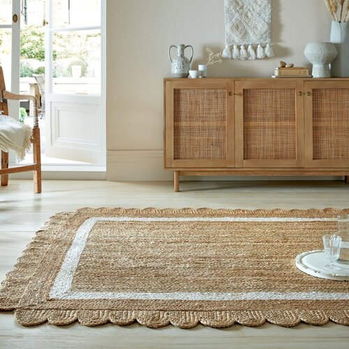 Flair Rugs Ročno tkana preproga iz jute v naravni barvi/slonoko&amp;scaron;čena 200x290 cm Grace White &amp;ndash; Slike