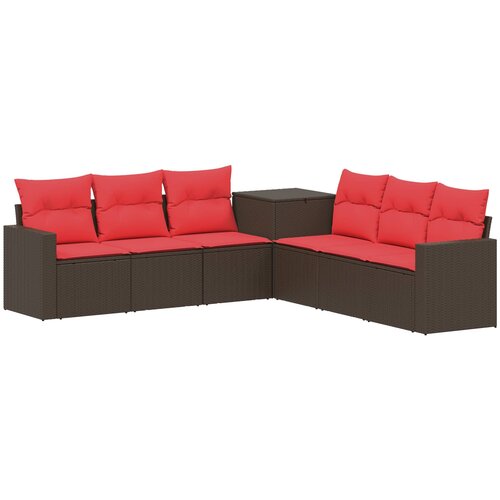  Set sofe 7 kom. Smeđa i crvena 55 x 55 x 69 cm 237,5 x 237,5 x 85 cm Slike