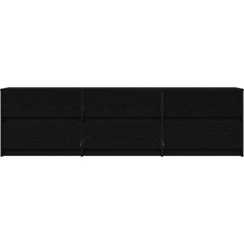  ormar S LED lampica s ladicama s pohranom Crna 182 x 34 x 50 cm Konstruirano drvo Slike