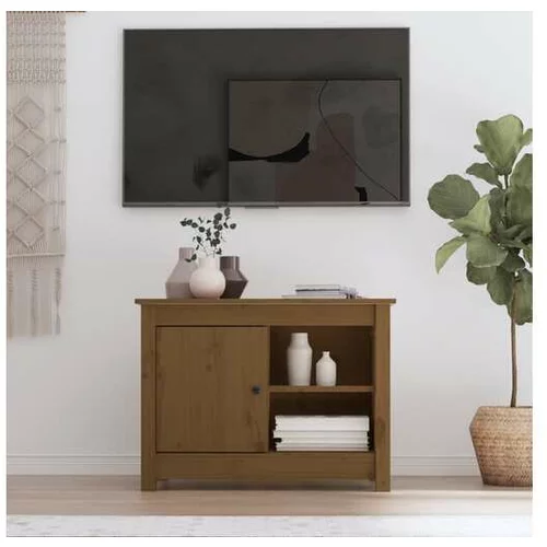  TV omarica medeno rjava 70x36,5x52 cm trdna borovina