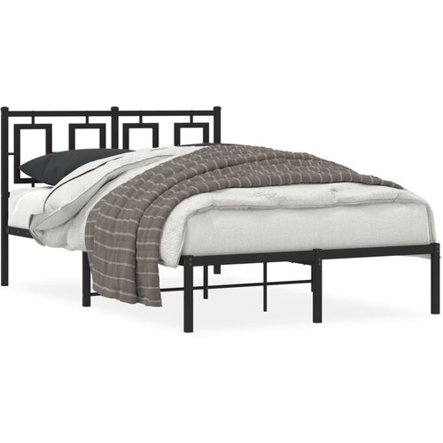 vidaXL Metalni okvir za krevet s uzglavljem crni 120x190 cm Cijene
