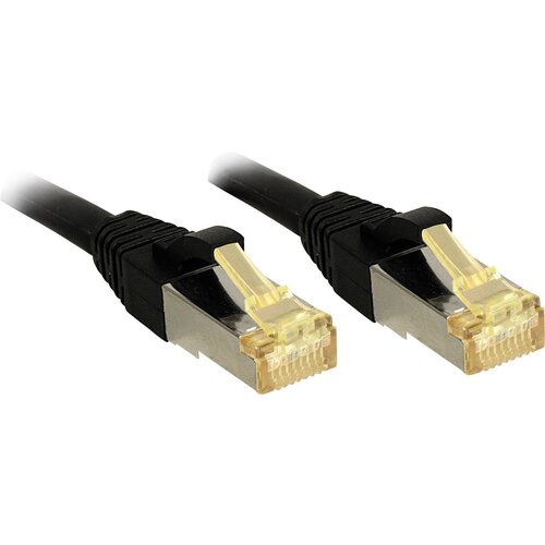 Lindy 47310 RJ45 omrežni kabel\, Patch kabel CAT 6a (neobdelani kabel CAT7) S/FTP 3.00 m črna z za&scaron;čitnim zapornim zatičem 1 kos, (20421420) Cene