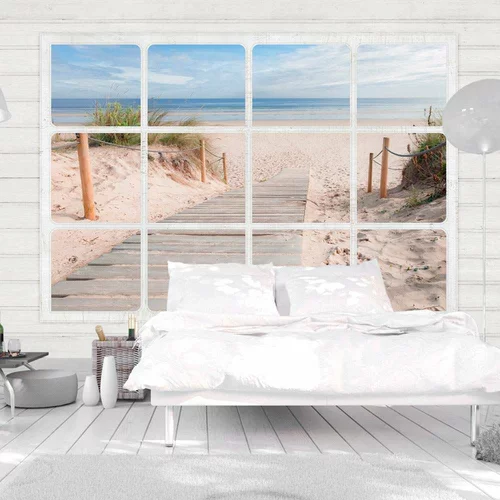 tapeta - Window &amp beach 100x70
