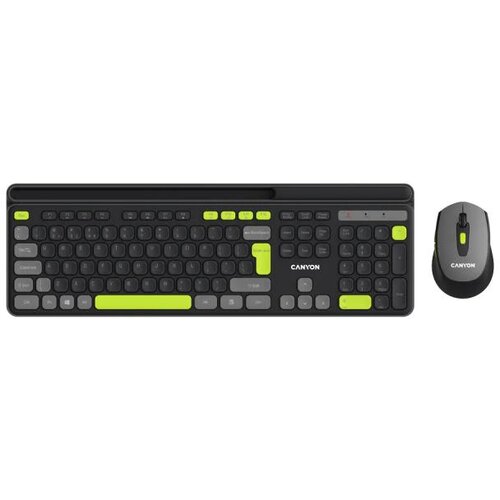 Canyon Tastatura i miš HSET-W5 EN/AD Wireless Crna Slike