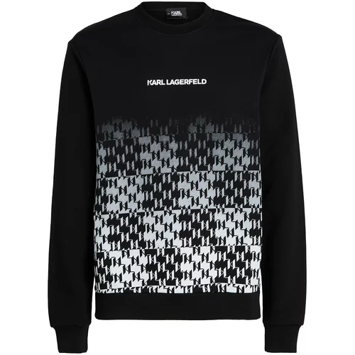 Karl Lagerfeld Sweater majica 'Check Degrade' crna / bijela