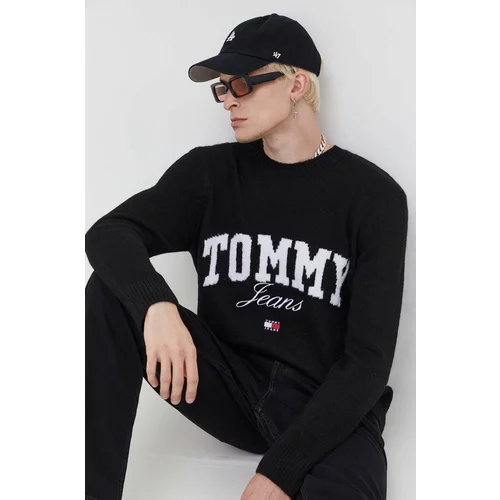 Tommy Jeans Pulover za muškarce, boja: crna