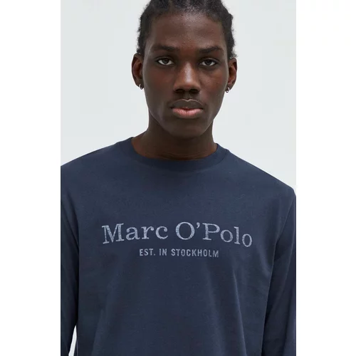 Marc O'Polo Bombažna majica z dolgimi rokavi mornarsko modra barva