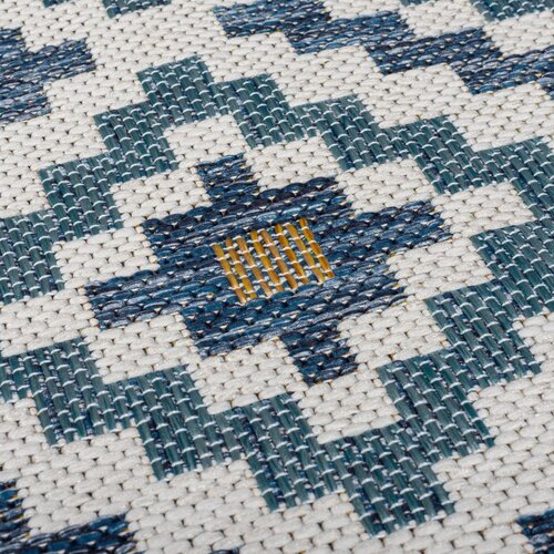 Flair Rugs Rumena/modra notranja in zunanja preproga 120x170 cm Zia Trellis &amp;ndash; Slike