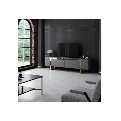Hanah home TV komoda Yildiz, 180x50x30 cm, Antracit-Zlatne boje Slike