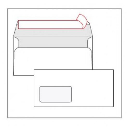  Kuverta amerikanka, 230 x 110 mm, z levim okencem, 500 kosov Slike