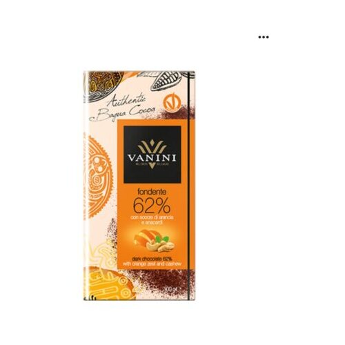 Oznake: Vanini Veganski proizvod Vanini tamna Äokolada 62% kakaa sa indiskim orasima i korom narandÅ¾e 100g Cene