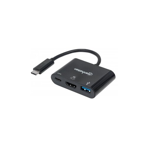 Manhattan USB / HDMI Adapter [1x Mu&amp;scaron;ki konektor USB-C&amp;trade; - 1x Ženski konektor HDMI, Ženski konektor USB 3.0 tipa A, Ženski konektor US Slike