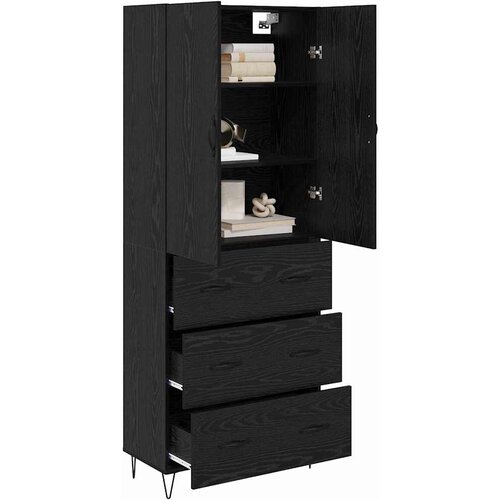  Highboard 2 kom. Crni hrast 69,5 x 34 x 180 cm Slike