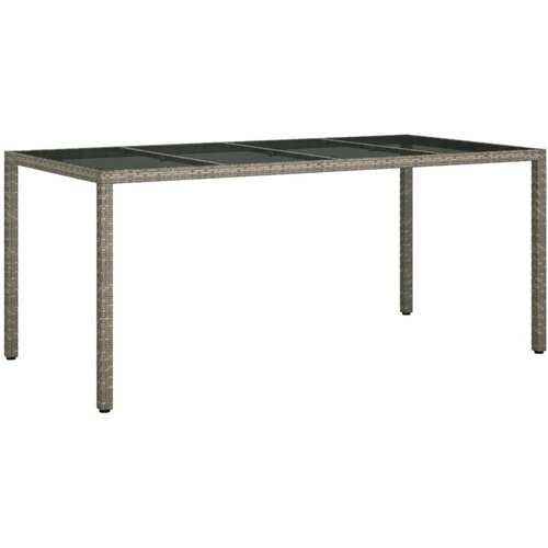  Vrtni stol sivi 190x90x75 cm od kaljenog stakla i poliratana Slike
