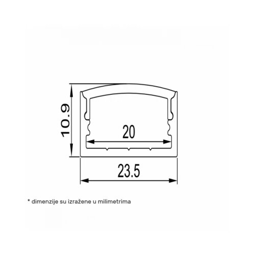  LED PROFIL LL-ALP014 KOMPLET SIVI Cene