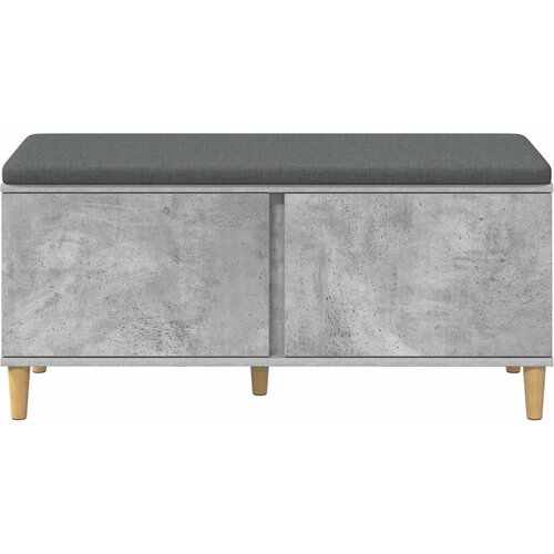  Klupa za hodnik s jastukom Betonsko Siva 100 x 38 x 46 cm Slike
