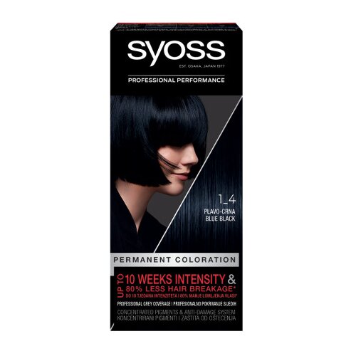 Syoss barva za lase - Permanent Coloration - 1_4 Blue Black Cene