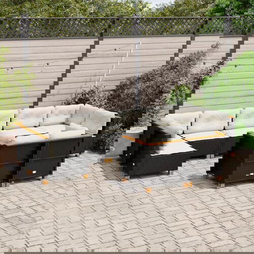 vidaXL 9-dijelni set vrtnih sofa s jastucima crni od poliratana Cijene