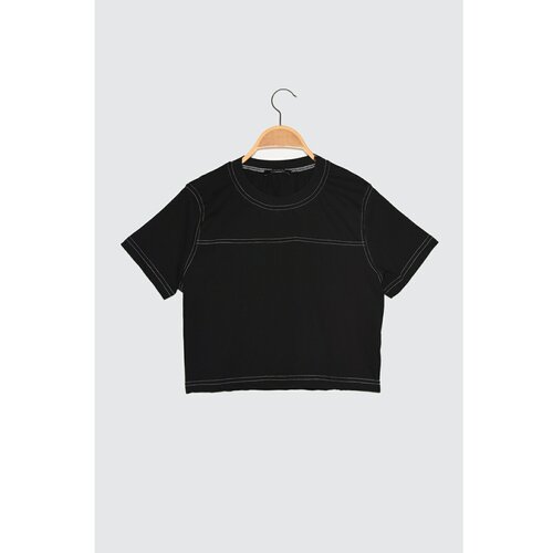 Trendyol Crna Crop pletena majica crna | siva Cene