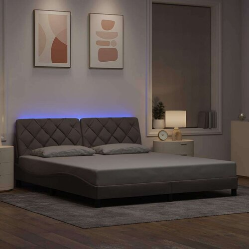  Okvir kreveta s LED-om bez madraca Taupe 180x200 cm tkanina Cene