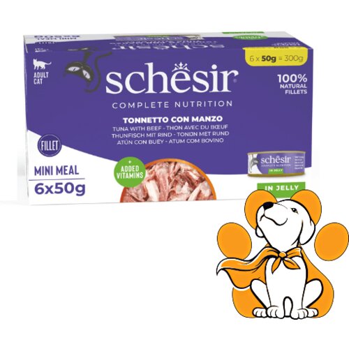 Schesir Shesir Cat Tuna & Beef in Jelly 6x50g, Fileti Tune Sa Govedinom u Želeu Cene
