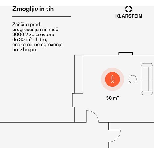 Klarstein Bornholm konvektor | 3000 W | 30 m&amp;sup2; | Zmogljiv in eleganten | 105 cm x 51 cm Slike