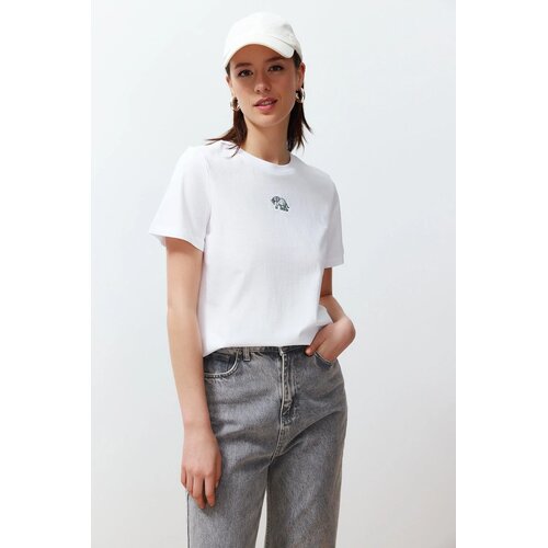 TRENDYOLMILLA Ženska majica TWOSS24TS00160, Bela Cene