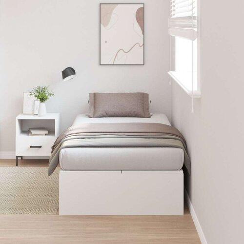  Postelja z dodatnim prostorom za shranjevanje Bela 90x200 cm Cene