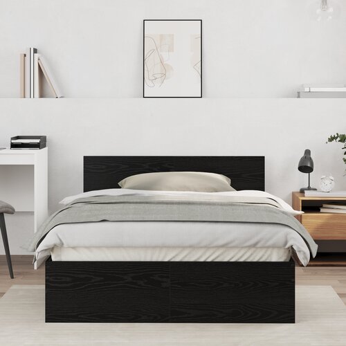 vidaXL Okvir kreveta s uzglavljem s uzglavljem Crna 120 x 190 cm Drvo Cijene