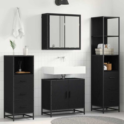vidaXL set namještaja za kupaonicu 4 pcs crni hrast 65 x 33 x 60 cm Cijene