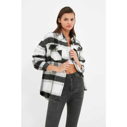 Trendyol Black Plaid Shirt Cene