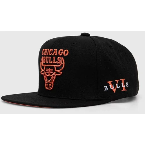 Mitchell & Ness Bombažna bejzbolska kapa NBA CHICAGO BULLS črna barva