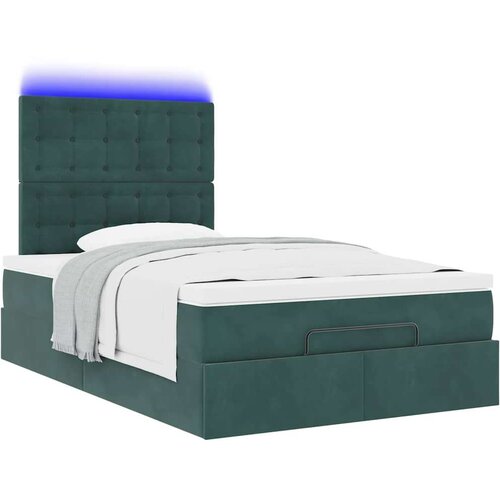 VidaXL okvir za krevet s madracima tamnozeleni 120x190 cm bar&amp;scaron;unasti Slike