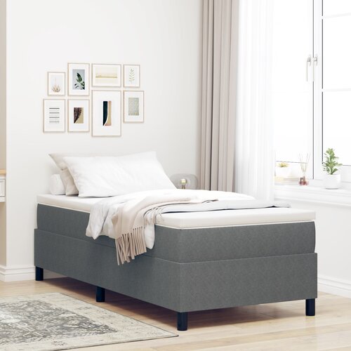 VidaXL Krevet s podnicom i madracem svjetlosiva 90x200 cm žoržet Slike