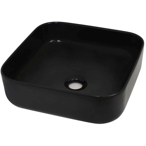 VidaXL Pravokutni keramički umivaonik crni 38 x 38 x 13,5 cm Slike