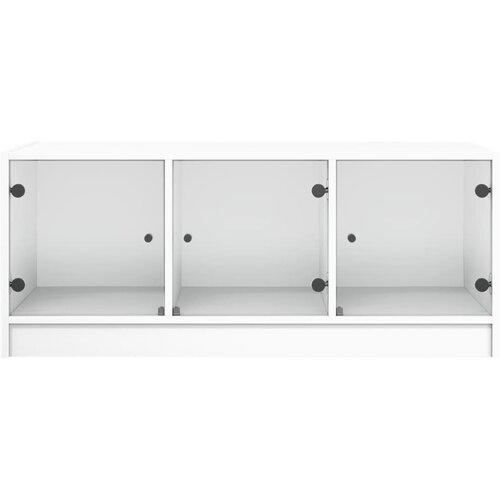  Stolić za kavu sa staklenim vratima bijeli 102 x 50 x 42 cm Slike