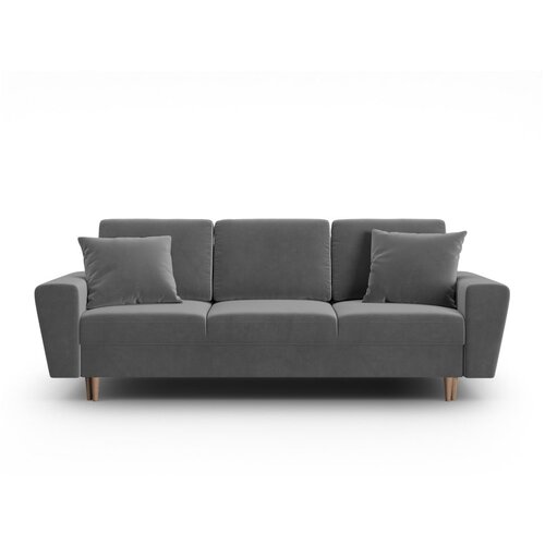 Cosmopolitan Design Svijetlo siva baršunasti sklopiva/s prostorom za odlaganje sofa 235 cm Kyoto – Cijene