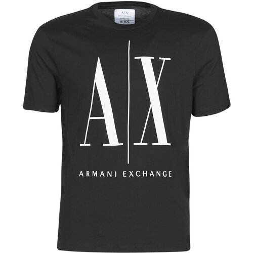 Armani Exchange Majice s kratkimi rokavi HULO Črna Slike