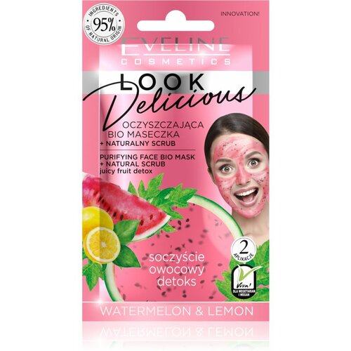 Eveline Cosmetics Look Delicious piling - maska za lice sa lubenicom i limunom 10ml Slike