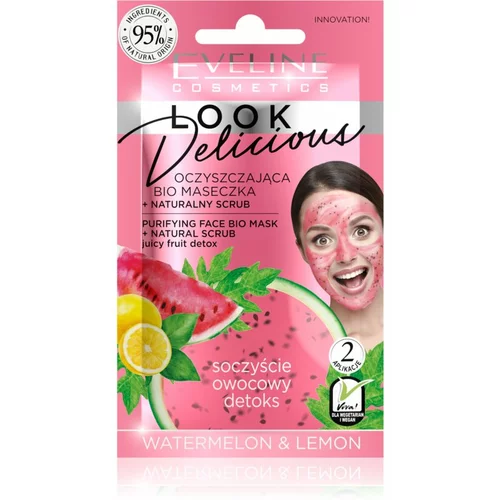 Eveline Cosmetics Look Delicious Watermelon & Lemon maska za hidrataciju i posvjetljivanje za umornu kožu 10 ml