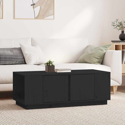  Stolić za kavu crni 110 x 50 x 40 cm od masivne borovine Crna Slike