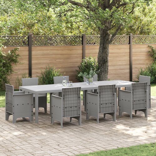 vidaXL vrtna miza svetlo siva 300x100x73 cm Poly Rattan, vrtna miza svetlo siva 150x100x73 cm Poly Rattan Cene