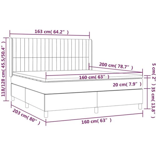  S oprugama i madracem plavi 160x200 cm od tkanine Slike