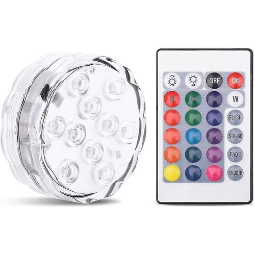 Venisymlis Potopne 10 Led Luči, Rgb Večbarvne Vodoodporne Luči Na Baterije Z Ir Daljinskim Upravljalnikom, (22068349) Slike