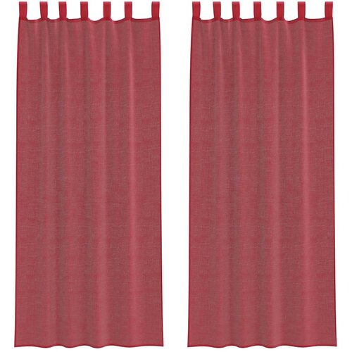 Voile zavjese s petljama 2 kom. vinsko crvene 140x260 cm Slike